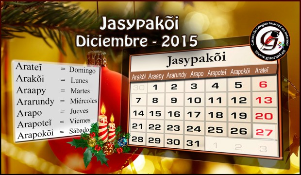 diciembre mes calendario guarani 2015 1